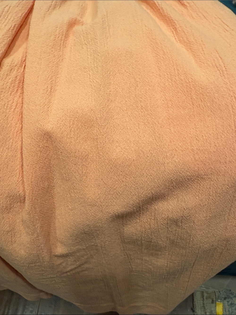 BonWorth Peach Button-Down Shirt with White Embroiderry Capri Pants - Picture 10 of 11